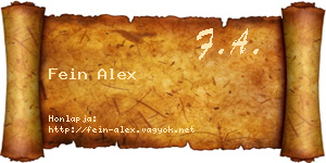 Fein Alex névjegykártya